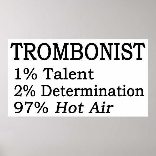 Trombonistt Hot Air Poster (Voorkant)