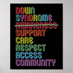 Tromie 21 Down Syndrome Awareness Rainbow Poster
