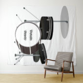 Trommel Beats Tapijt Wandkleed (In Situ (horizontaal))