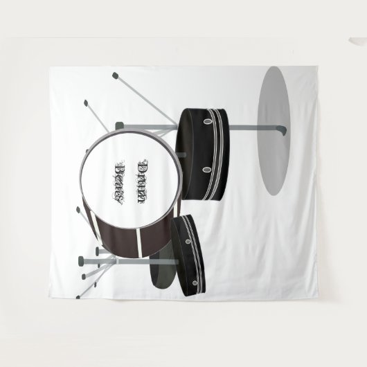 Trommel Beats Tapijt Wandkleed (Voorkant (horizontaal))