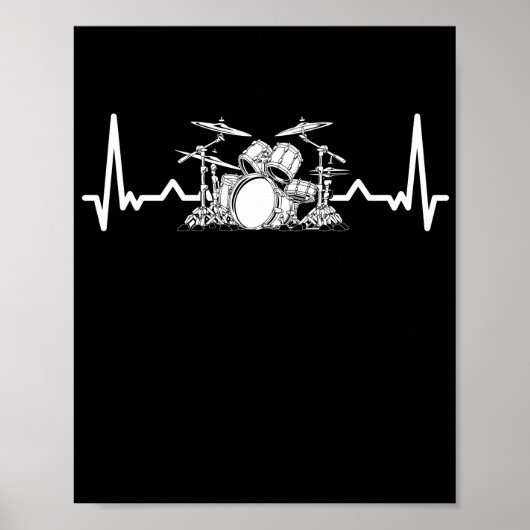 Trommel drummeldrummelschildklier drumsticks poster (Voorkant)
