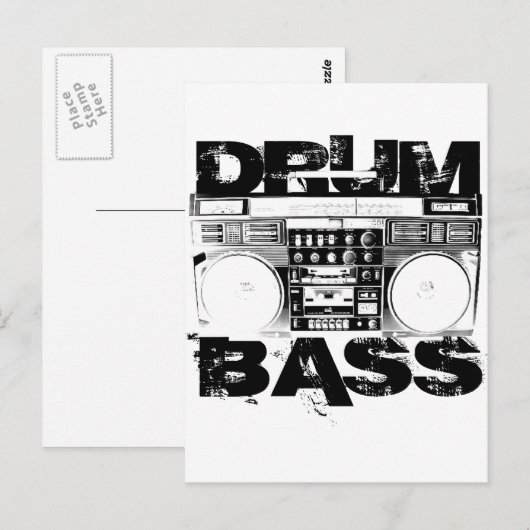 Trommel en Bass Briefkaart (Voorkant / Achterkant)