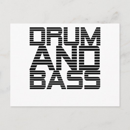 Trommel en Bass Briefkaart (Voorkant)