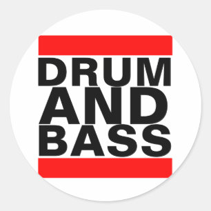 Trommel en Bass Ronde Sticker