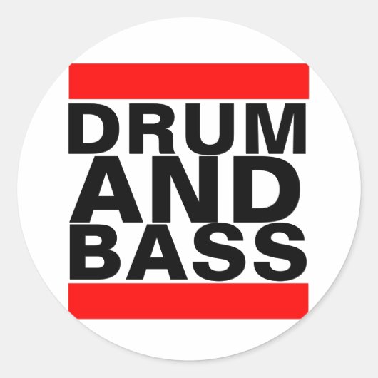 Trommel en Bass Ronde Sticker (Voorkant)