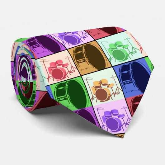 Trommel en drum Pop instellen Art necktie Stropdas (Opgerold)