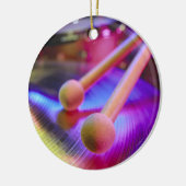 Trommel- en rondetiketten op basis van planten keramisch ornament (Links)