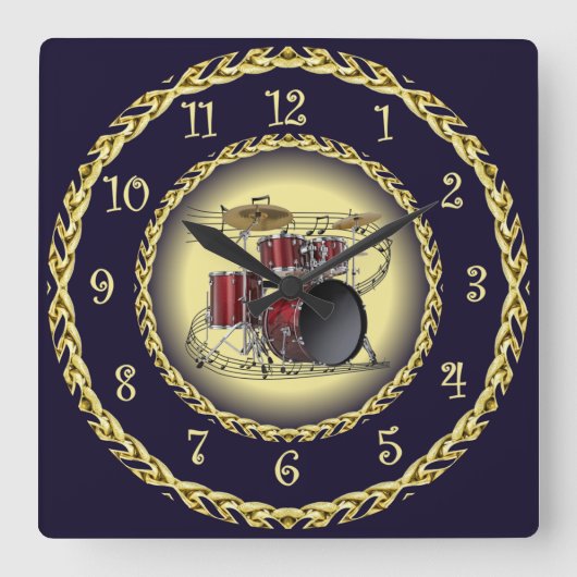 Trommel ingesteld op 02 ~ Musical Scroll ~ Gold/Na Vierkante Klok (Voorkant)