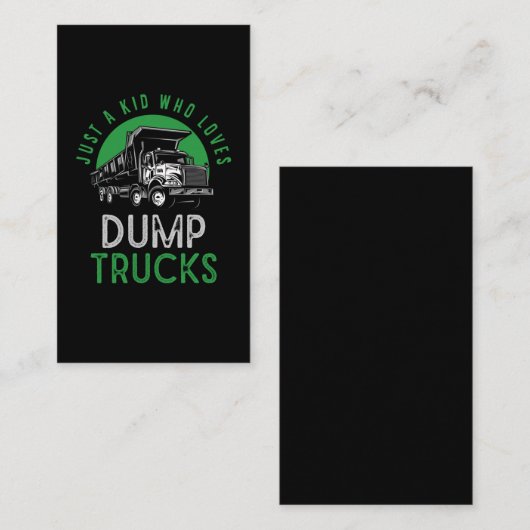 Trommel Kinder boys Recycling Truck Visitekaartje (Voorkant / Achterkant)