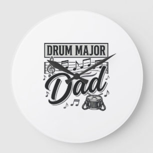 Trommel Majoor Vader Vintage Muzieksjabloon_1 Grote Klok