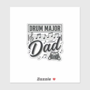 Trommel Majoor Vader Vintage Muzieksjabloon_1 Sticker