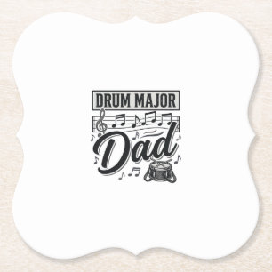 Trommel Major Vader Vintage Muziekshirt Ontwerp_1 Kartonnen Onderzetters