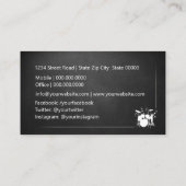 Trommel op het alkbord visitekaartje (Achterkant)