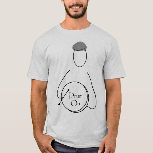 Trommel op Man lijn Art T-shirt (Voorkant)