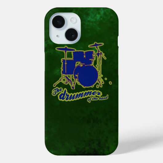 Trommel op vuile groene achtergrond Case-Mate iPhone case (Achterkant)