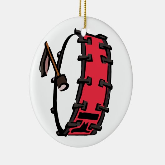 Trommel Rood afstempelen met Mallet Clear Head Keramisch Ornament (Rechts)