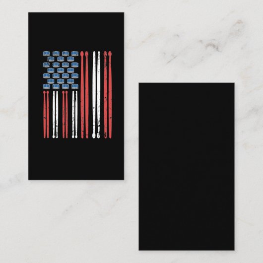 Trommel tikt op Amerikaanse vlag drumming Percussi Visitekaartje (Voorkant / Achterkant)