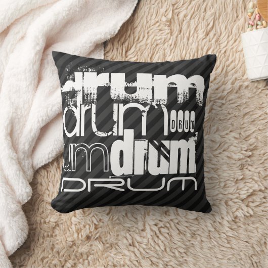 Trommel; zwarte en donkergrijze strepen kussen (Deken)