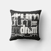 Trommel; zwarte en donkergrijze strepen kussen (Achterkant)