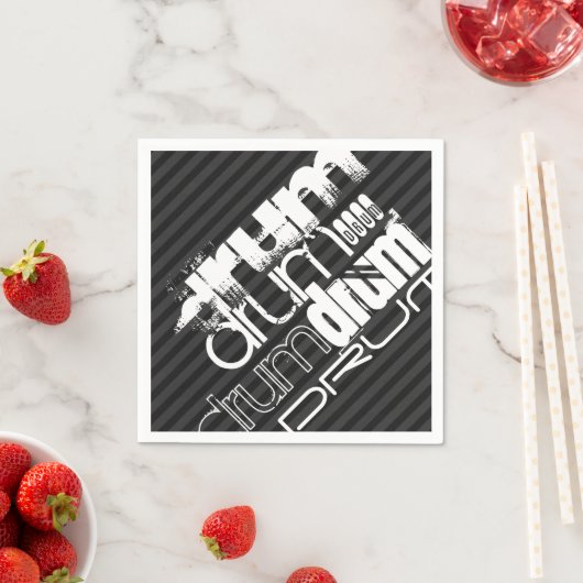 Trommel; zwarte en donkergrijze strepen servetten (Insitu)