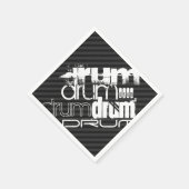 Trommel; zwarte en donkergrijze strepen servetten (Hoek)