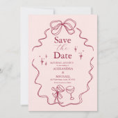 Trommelboog Handgeschreven Trouwen Save The Date (Voorkant)