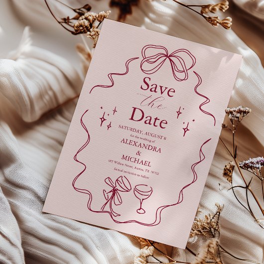 Trommelboog Handgeschreven Trouwen Save The Date