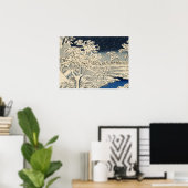 Trommelbrug bij Meguro, door Ando Hiroshige Poster (Thuiskantoor)