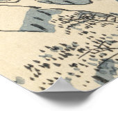 Trommelbrug bij Meguro, door Ando Hiroshige Poster (Hoek)