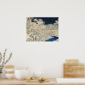 Trommelbrug bij Meguro, door Ando Hiroshige Poster (Keuken)