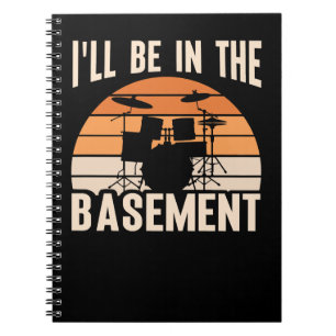 Trommeldrummer zal in de kelder drummer zijn notitieboek