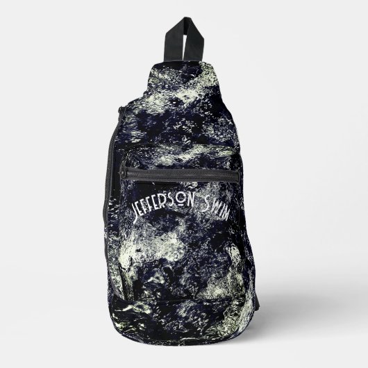 Trommelend Water Zwart & Wit Sling Bag (Voorkant)