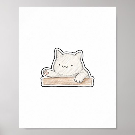 Trommelende Kat Poster (Voorkant)