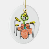 Trommelende Stickman Keramisch Ornament (Rechts)