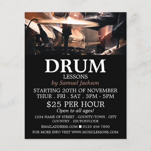 Trommelkit, drumlessons Adverteren brochure (Voorkant)