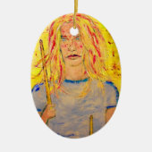 trommelmeisje op hoogte keramisch ornament (Voorkant)