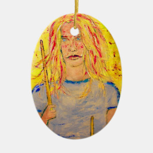 trommelmeisje op hoogte keramisch ornament