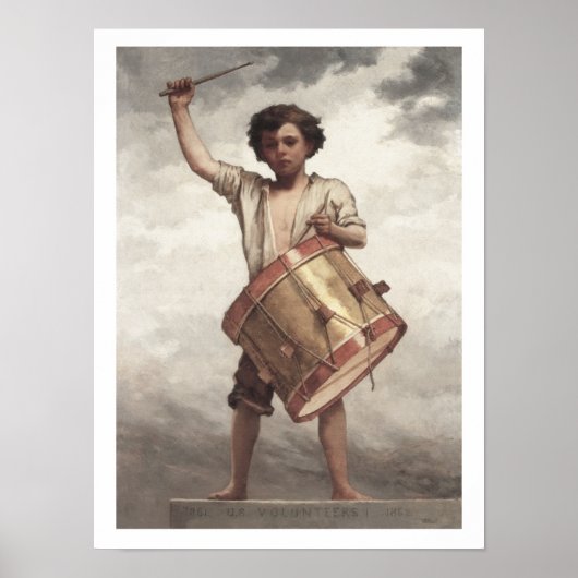  trommelmuziekkunst Drummer Boy Militair Poster (Voorkant)