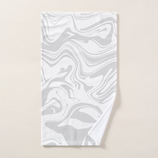 Trommelpatroon, grijze en witte handdoek (Handdoek)