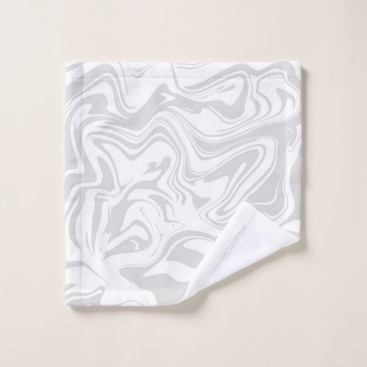 Trommelpatroon, grijze en witte handdoek (Wasdoekje)