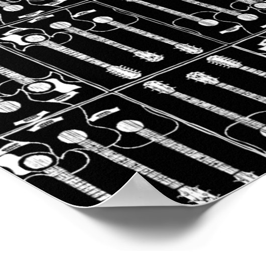 trommels en gitaren voor muren poster (Hoek)