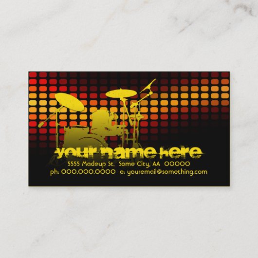 trommels : musicmeterz visitekaartje (Voorkant)