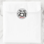 trommels ronde sticker (Tas)