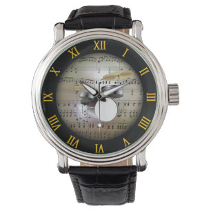 Trommelset ~ Achtergrond "Het muziekvlak" * ~ Horloge