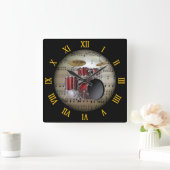 Trommelset ~ Achtergrond "Het muziekvlak" * ~ Vierkante Klok (Huis)