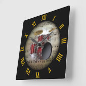 Trommelset ~ Achtergrond "Het muziekvlak" * ~ Vierkante Klok (Hoek)