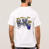 Trommelset (blauw) - Dubbele trommelkit T-shirt (Achterkant)