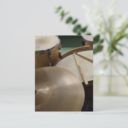 Trommelset Briefkaart (Staand voorkant)