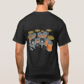 Trommelset (oranje) - Dubbele trommelkit T-shirt (Achterkant)