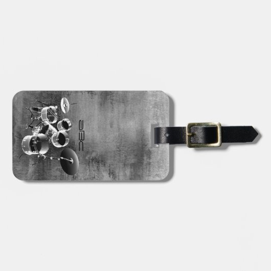 Trommelset / persoonlijke cadeautjes voor drummers bagagelabel (Voorkant horizontaal)